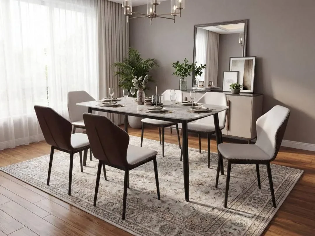 Table à manger 6 places Beige C