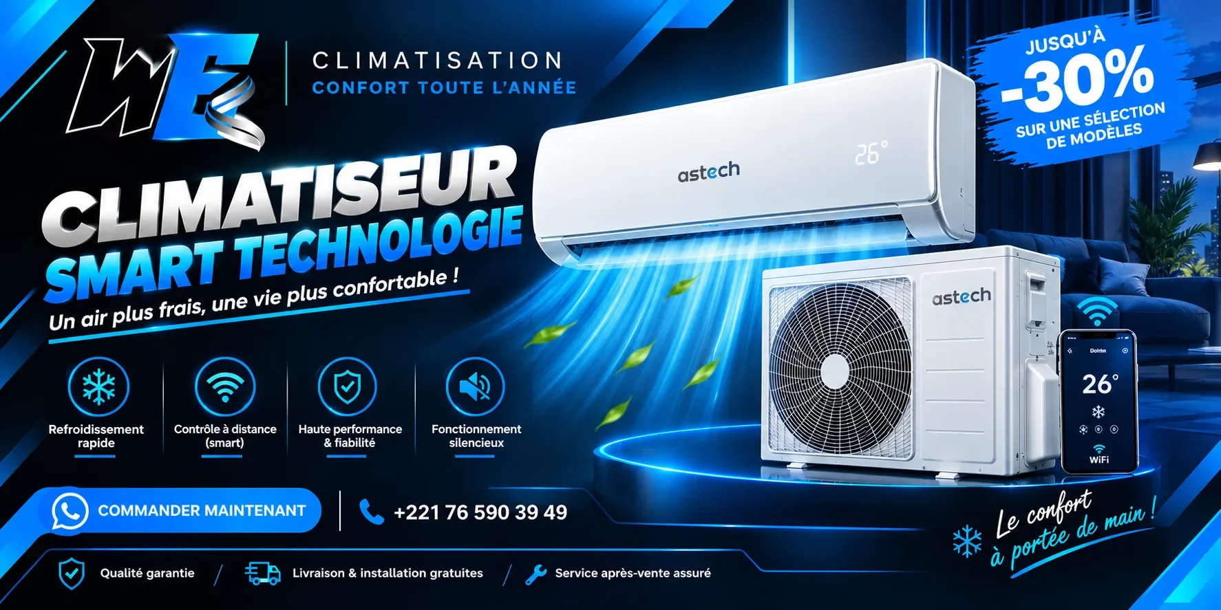 Climatiseurs smart technologie – jusqu'à -30 %
